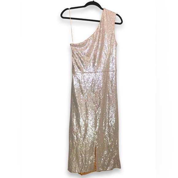 [ DRESS THE POPULATION ] Martine One Shoulder Sequin  Cocktail Dress : XXL : NWT - Picture 6 of 14
